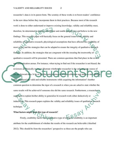 Validity and Reliability Issues