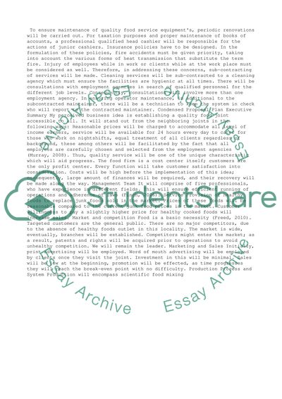 Five Guys Proposal Preparation Plan