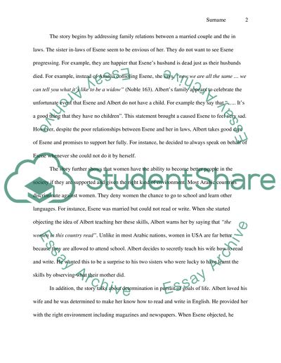 Analysis of Albert and Esene Story by Frances Khirallah Noble