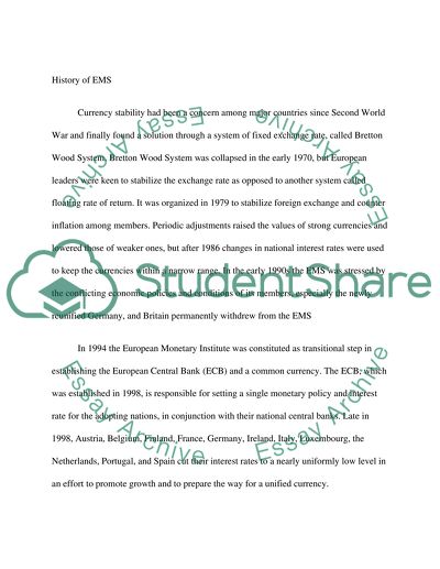 International Economics: The Fundamental Objects of European Monetary System