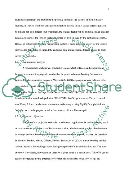 An online hotel booking / reservation system