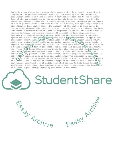 Investment Research of Apple Corporation