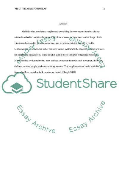 Multivitamin Formulas