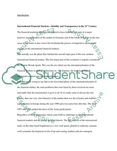 Lawinternational financial market