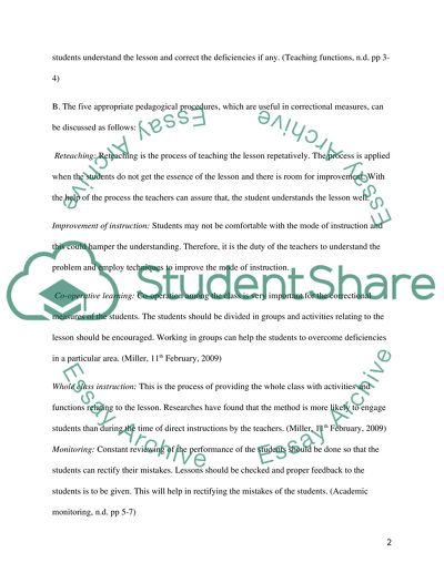 The importance of addressing corrections to a group of students quickly and in a matter-of-fact fashion