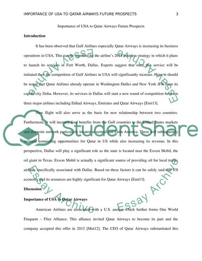 Importance of the USA to Qatar Airways Future Prospects