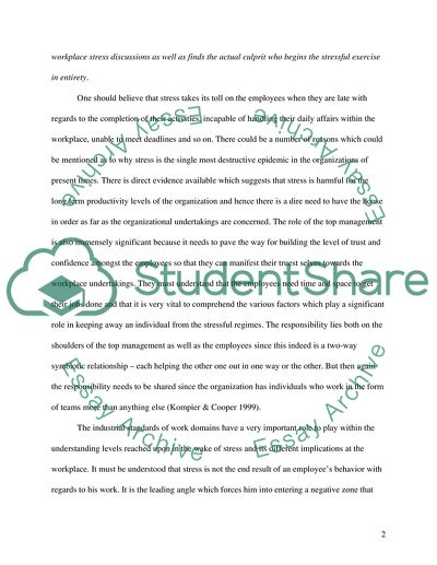 Who Is Responsible for Stress at Workplace