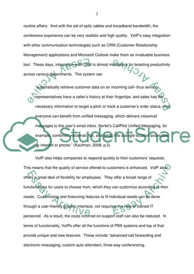 What are the business advantages of using Voice Over IP (Voip) Technology