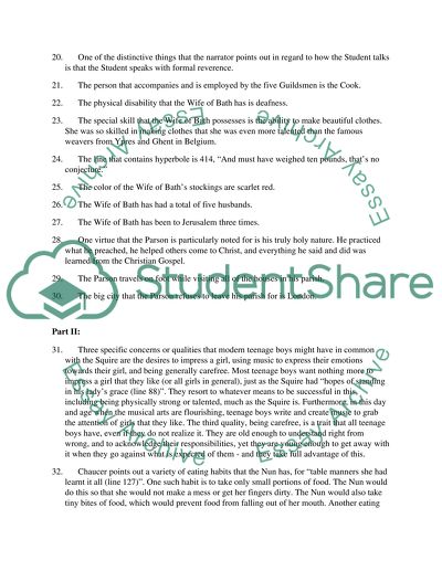 The Canterbury Tales by Geoffrey Chaucer Book Report