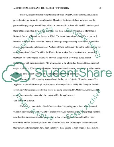 MACROECONOMICS AND THE TABLET PC INDUSTRY