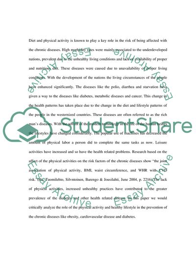 The Role of Physical Activity in Preventing Lifestyle Related Diseases