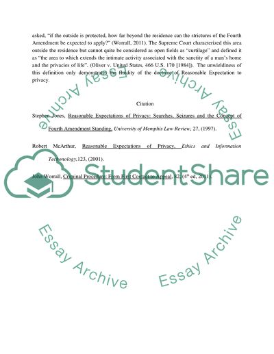 Reasonable expectation of privacy