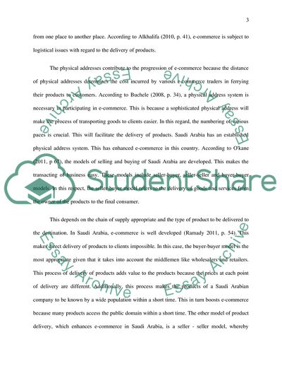 Delivery As A Factor Affecting E-Commerce In Saudi Arabia