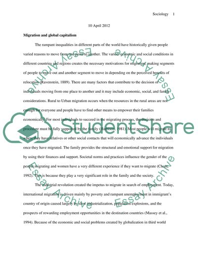 How Does the Evolution of Global Capitalism Shape Patterns and Processes of Migration