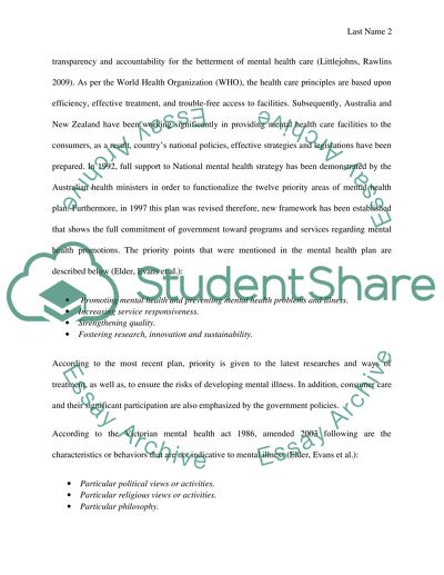 Consumer Participation in Mental Healthcare in Australia