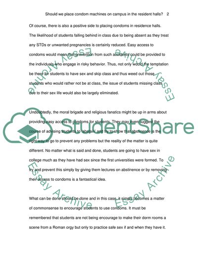 Should we place condom machines on campus in the resident halls