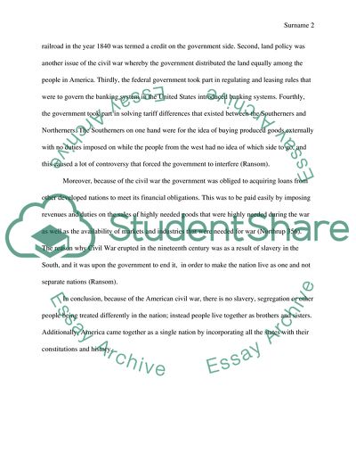 How did the Civil war affect government in the United States