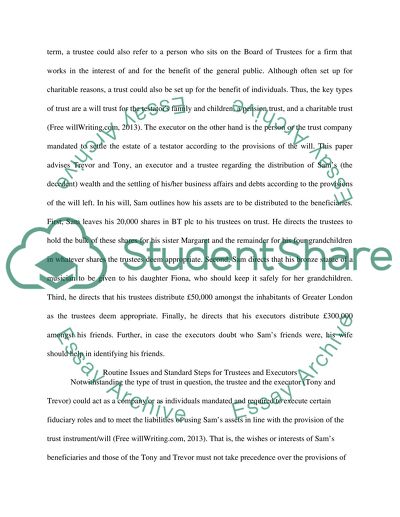 Routine Issues and Standard Steps for Trustees