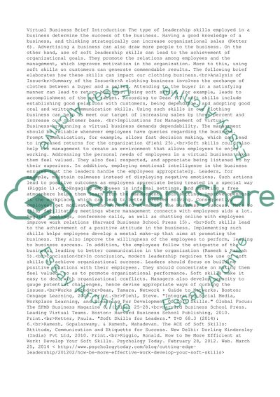 Virtual business brief