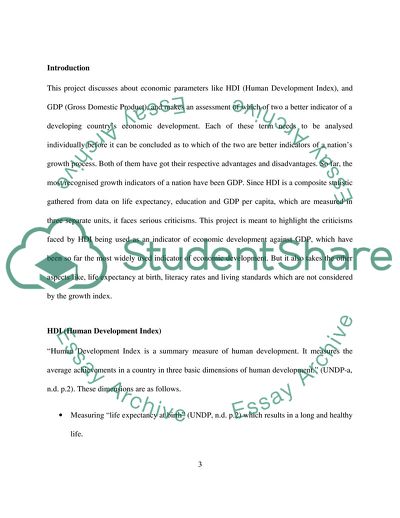 Human Development Index and Gross Domestic Product