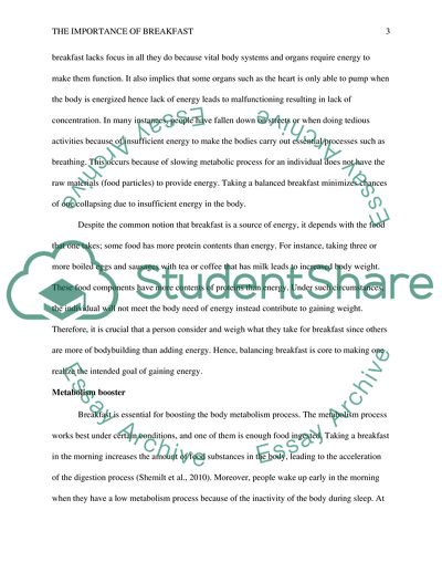 The Importance of Breakfast