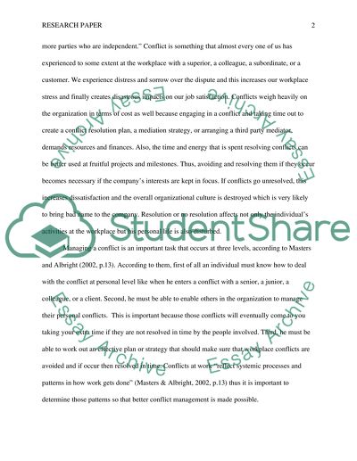 The Nature of Conflict and Mediation at the Workplace