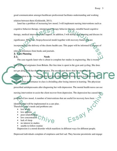 case study of mental health nursing