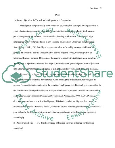 The Role of Intelligence and Personality