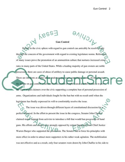 The Possession of a Defensive Weapon