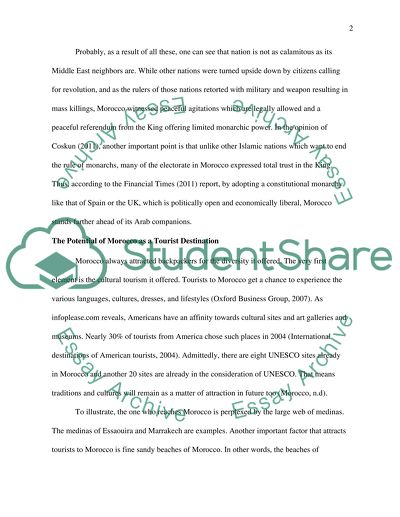 How do americans view morocco as a touristic destination