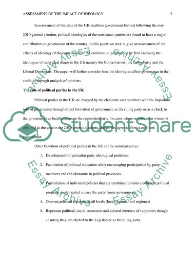 The Impact of Ideology on the Coalition Government