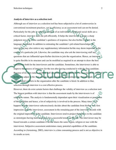 Trends in Selection Methods