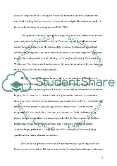 Connection Between American Language In Literature And Melting Pot