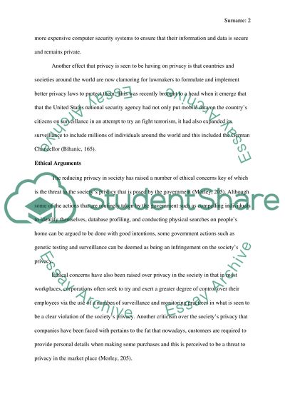 The Impact of Privacy on the Society