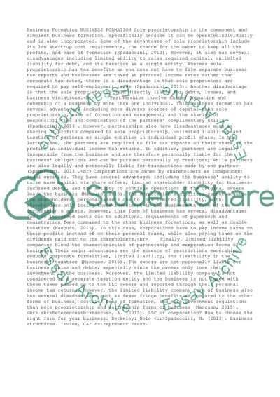 Different Types of Business Formation