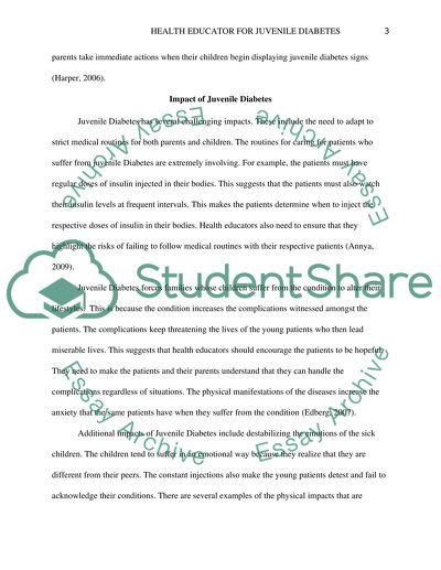 Health Educator for Juvenile Diabetes