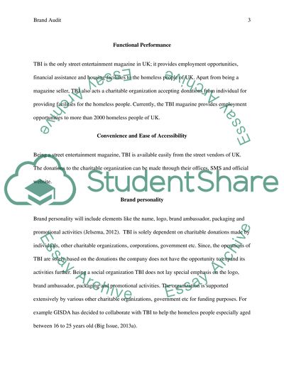 Brand Audit for the Big Issue