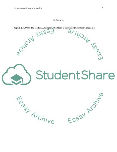 Applicationof nursing process to delivery cultural competent care to Haitian Americans