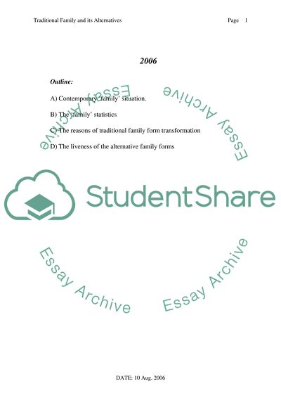 Traditional Family and Its Alternatives