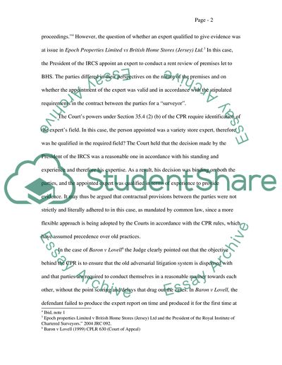 Role of the Expert in Rent Review Proceedings