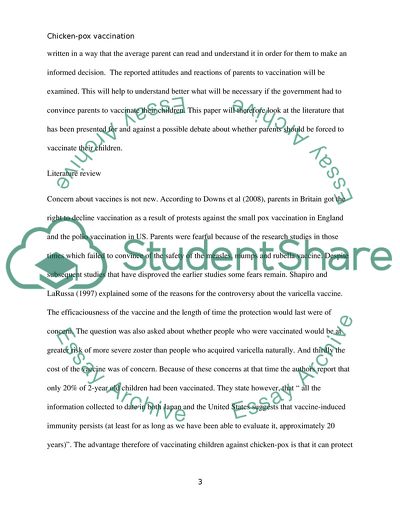 Chicken Pox Vaccination Controversy