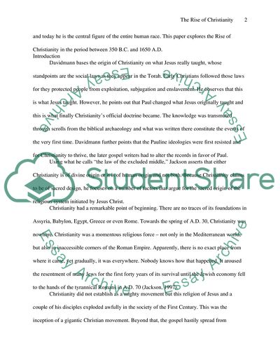 The Origin Of Christianity