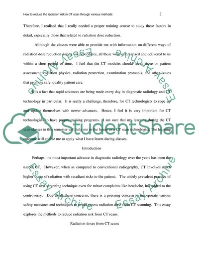 How to Reduce the Radiation Risk in CT Scan through Various Methods