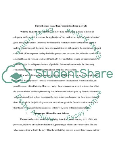 Forensic Evidence in Trails