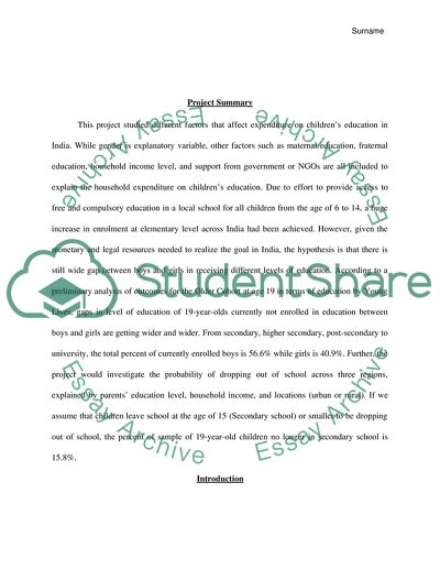 The Effect of Gender on Childrens Education Expenditure in India