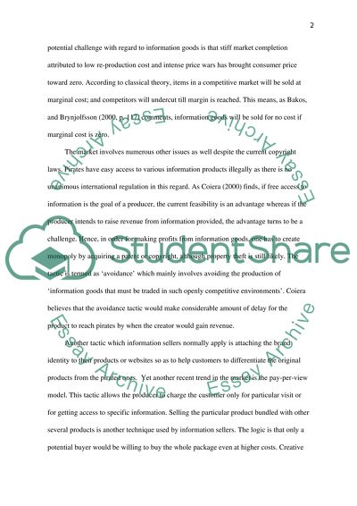 Information Goods and Information Markets