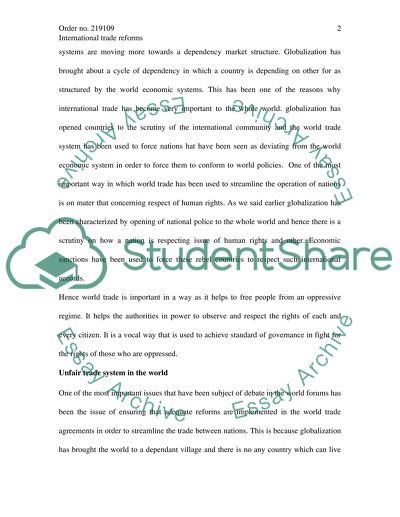 International Trade Reforms