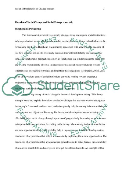 Social Entrepreneurs as Change-Makers