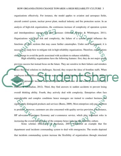 How Organizations Change toward a High-Reliability Culture