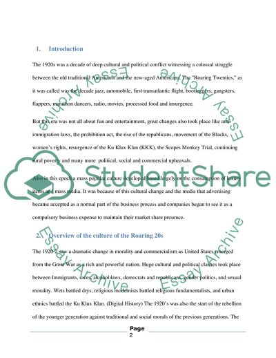 The Culture of the Roaring 20s